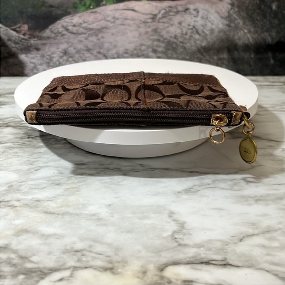 Coach Legacy Signature Wristlet Wallet Clutch with After Market Chain Brown - Picture 12 of 16